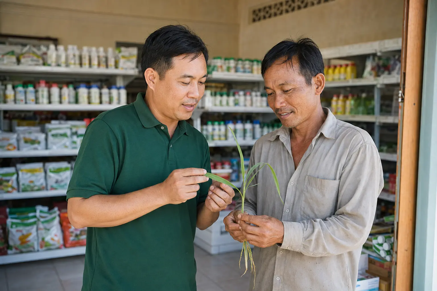 Minh họa hoạt động tư vấn vật tư và giải pháp kỹ thuật của Lúa Việt